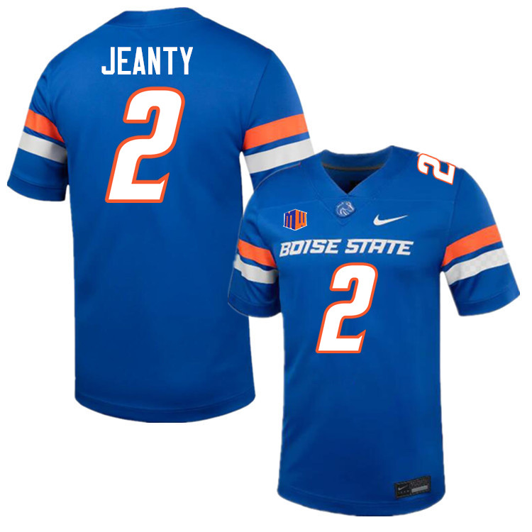 Ashton Jeanty Jersey, Boise State Broncos #2 Ashton Jeanty Football Jersey College Uniforms-Blue